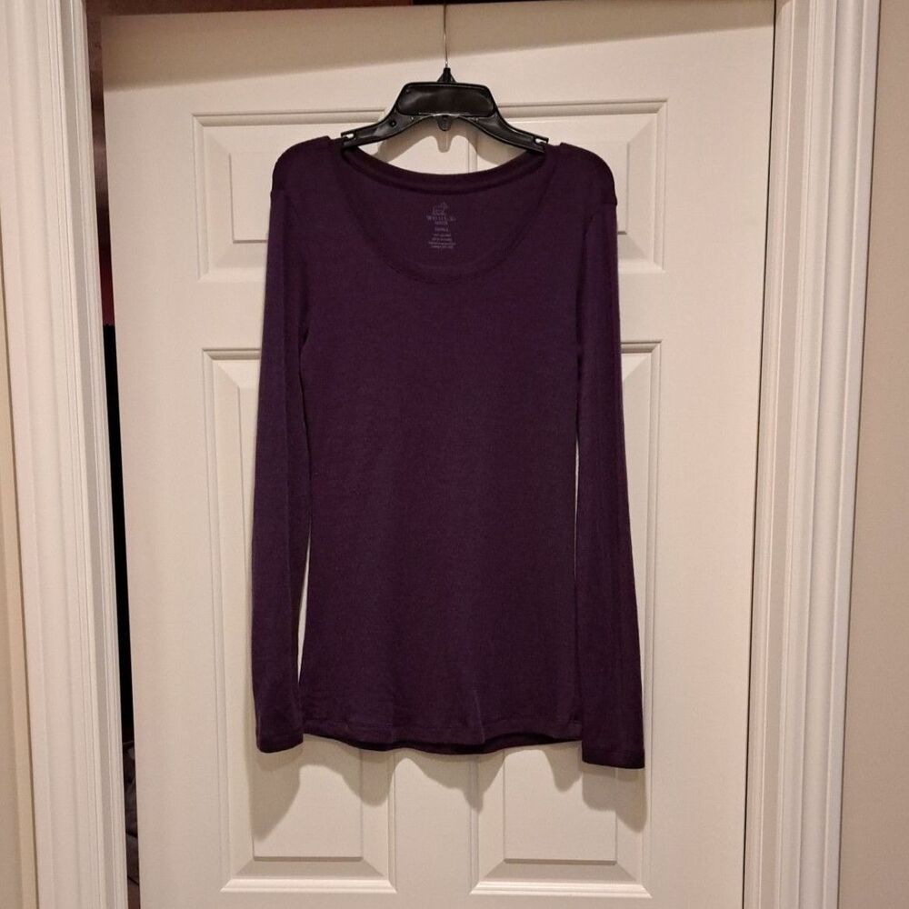 Woolx Kenzie Shirt Women's Small Purple Merino Wool Long Sleeve